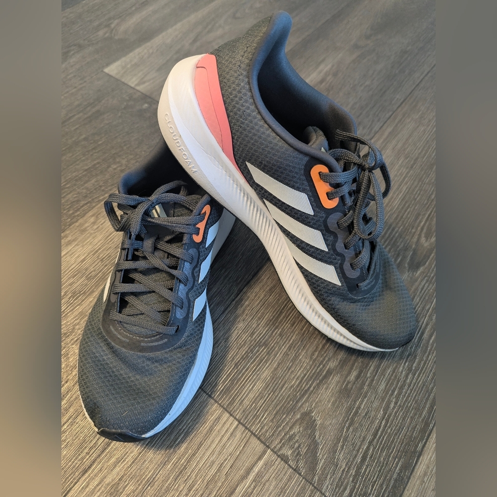 Adidas Cloudfoam - Women's 10 Charcoal and Coral Sneakers
